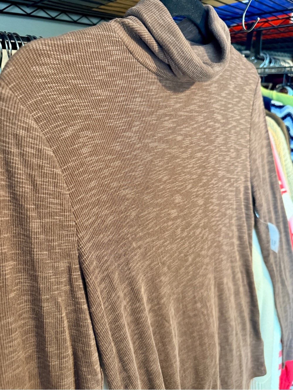 Tall Gap Ribbed Turtleneck Sweater | Slim Fit | Chocolate Brown | Medium Tall - Picture 5 of 8